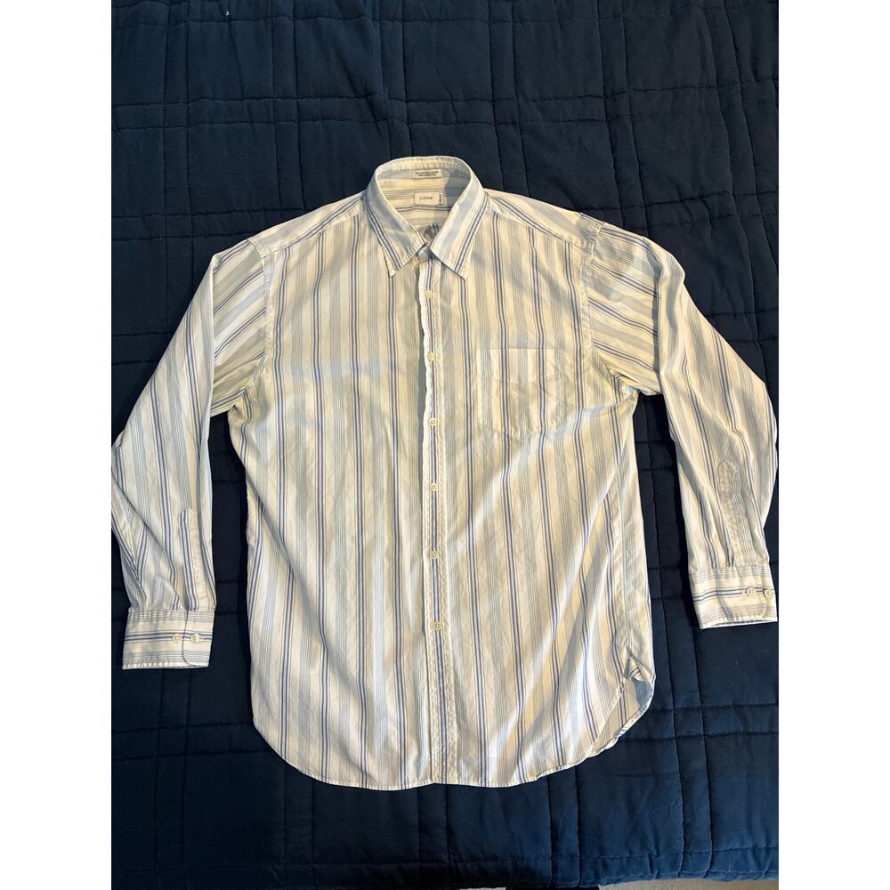 J. Crew Cotton Striped Button Down Shirt Large